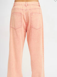 Pink Washed Wide Leg Demim