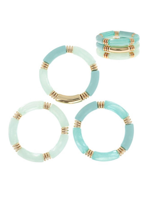 Acrylic Bamboo Bracelet Set
