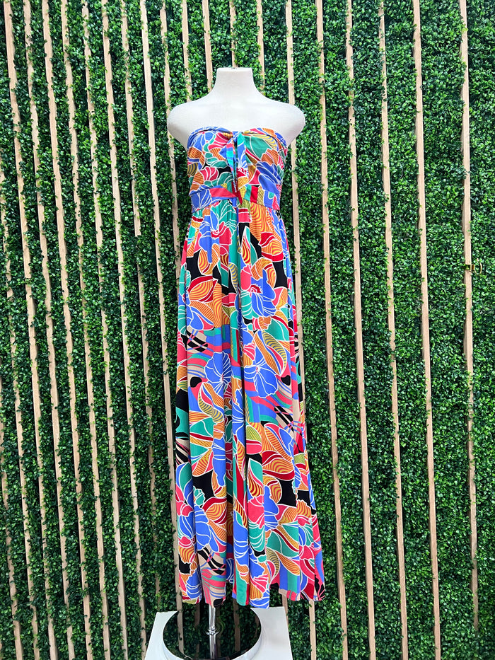 Multi Floral Strapless Jumpsuit