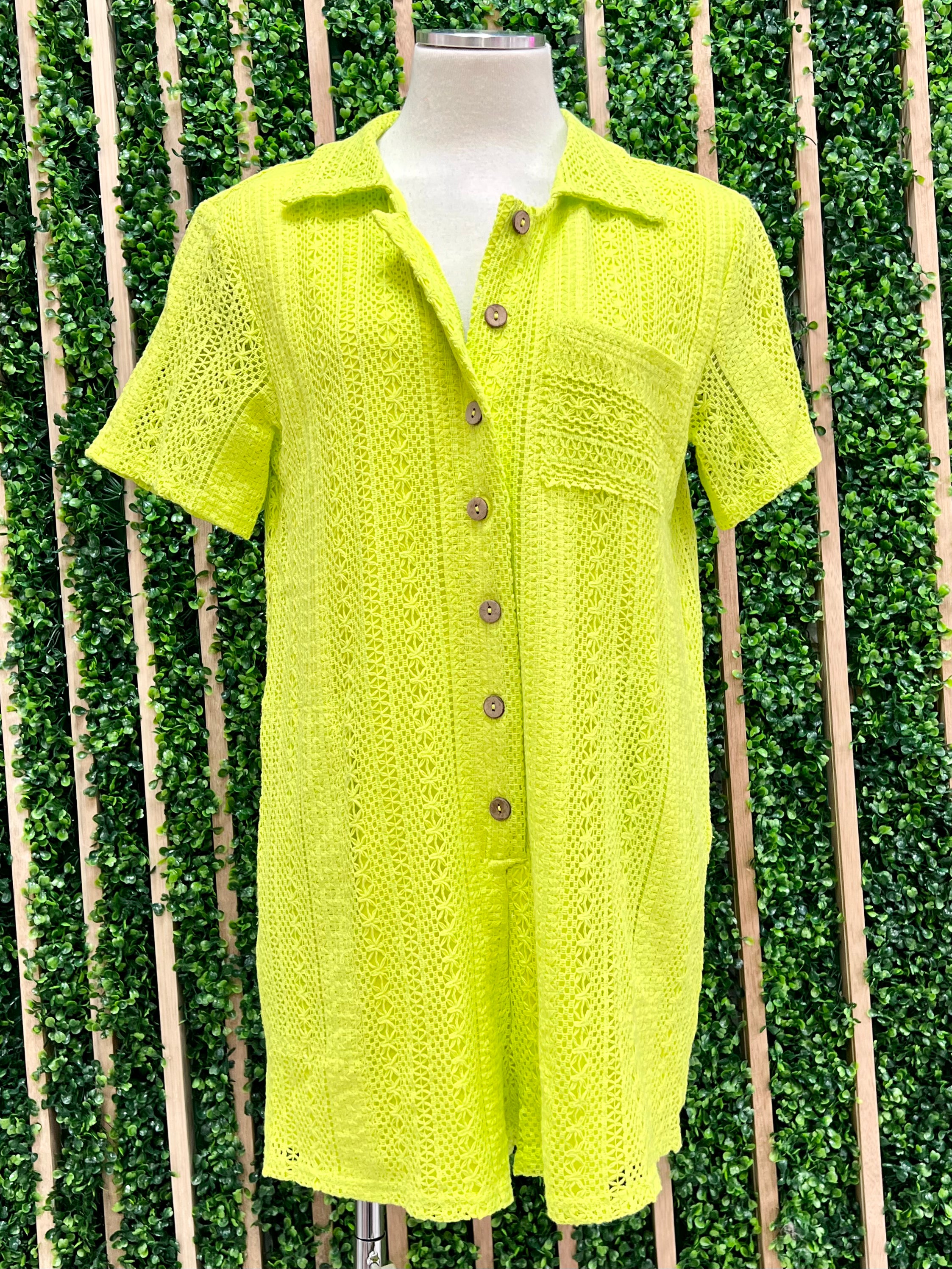 LIME CROCHET ROMPER