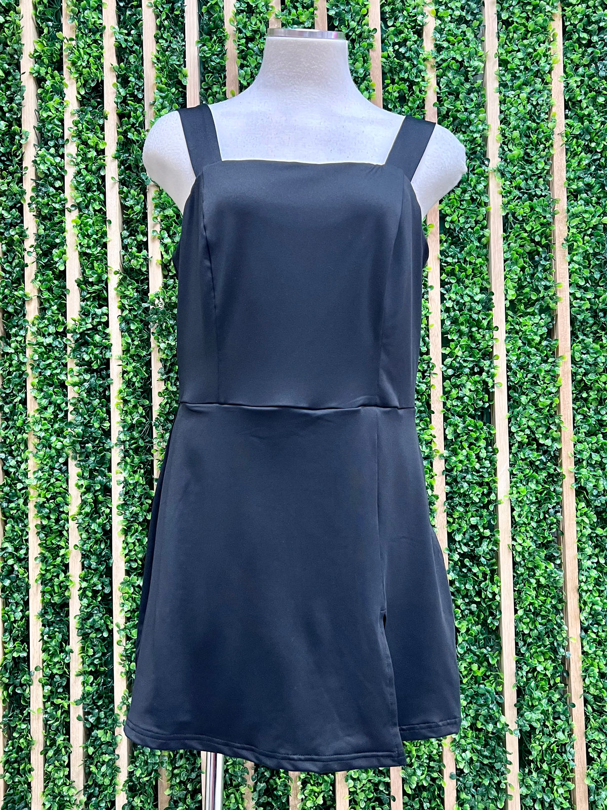 Black Wrap Skort Short Dress