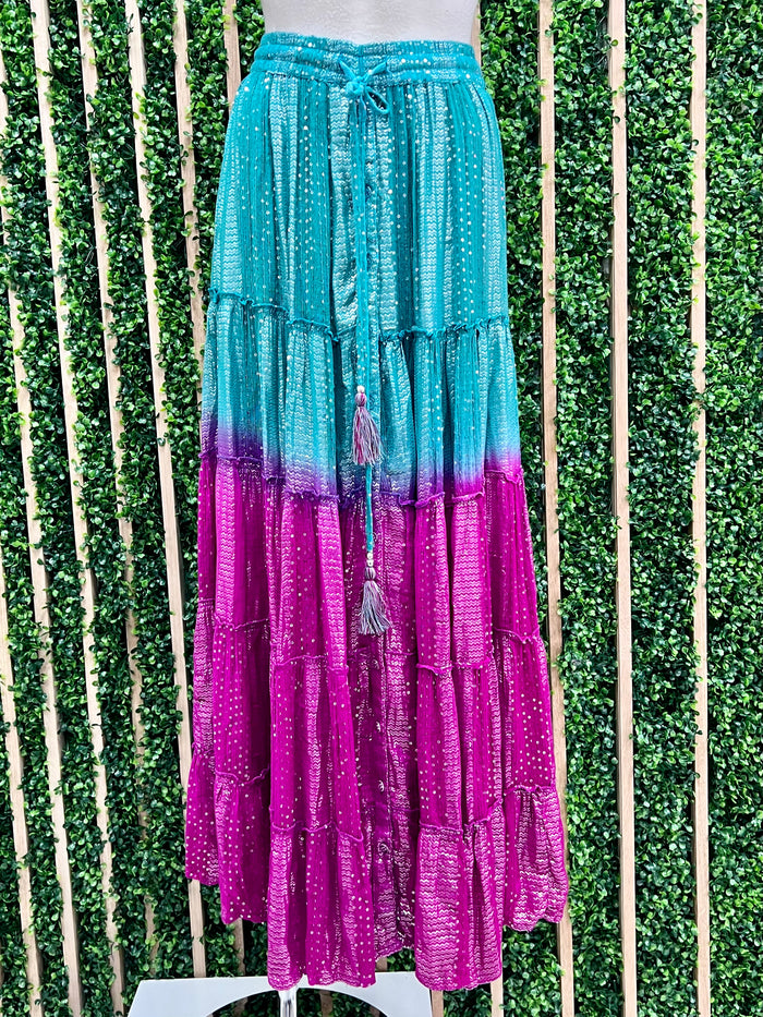 Ombre Sequin Detail Maxi Skirt