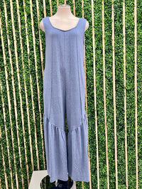 Denim Blue Tiered Jumpsuit