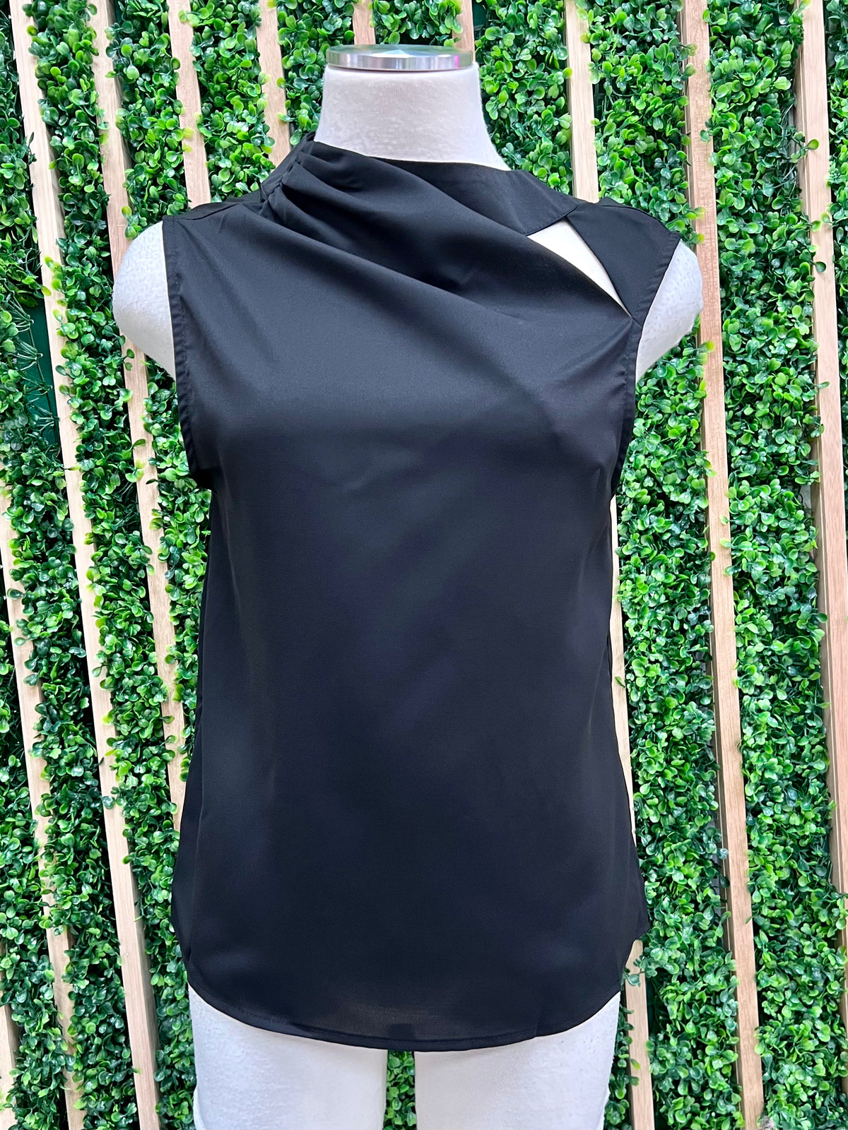 High Neck Front Cutout Top