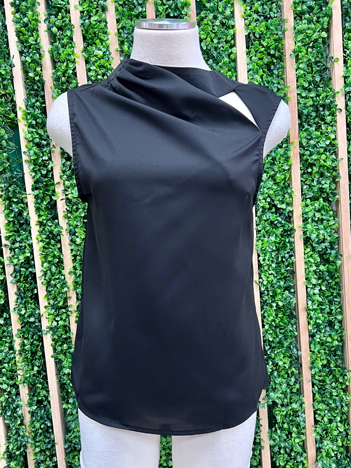 High Neck Front Cutout Top