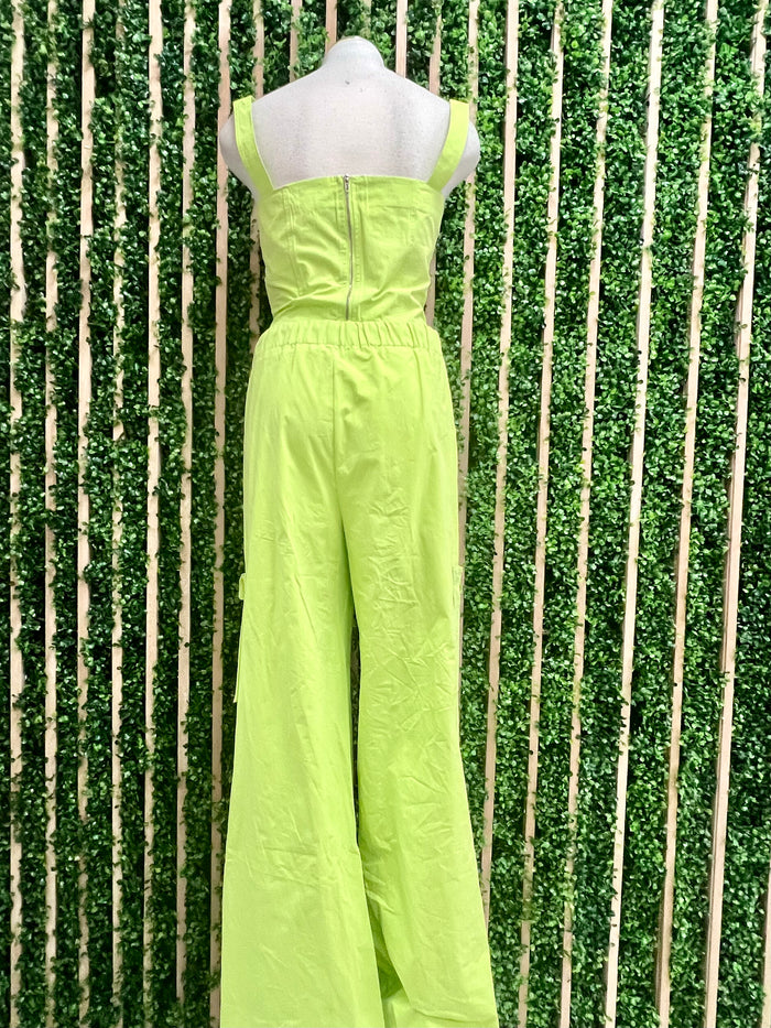 Lime Cargo Pant Set