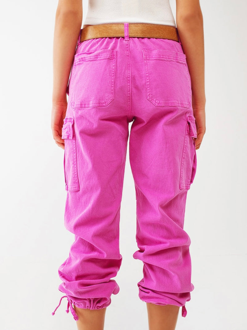 Bright Denim Cargo Joggers