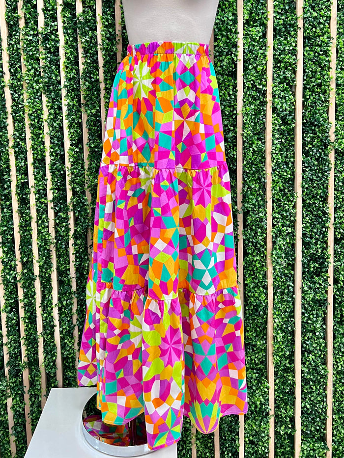 Bright Geo Maxi Skirt
