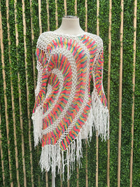 Multi Sleeve Fringe Coverup