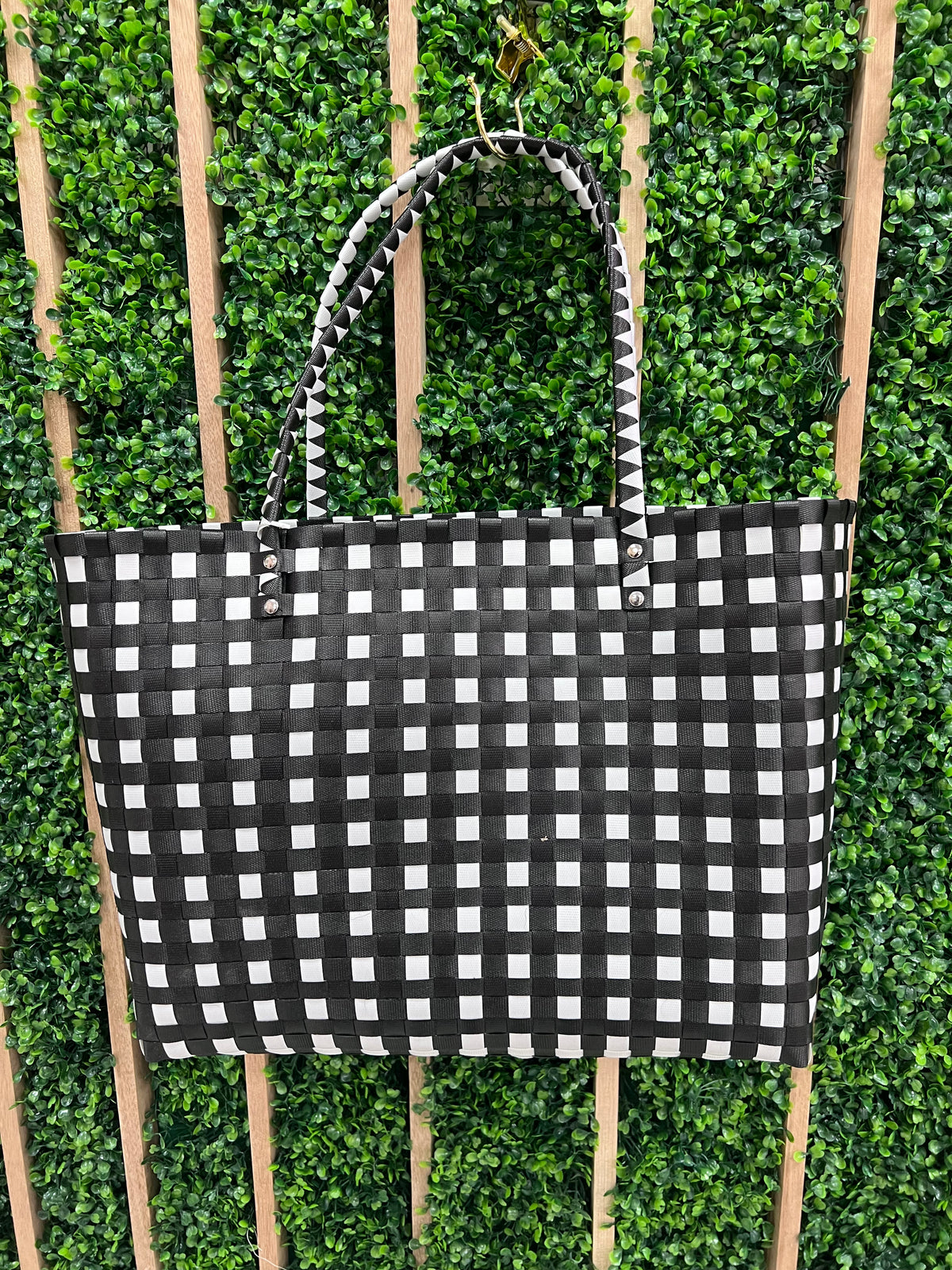 Multi Squares Weaved Tote