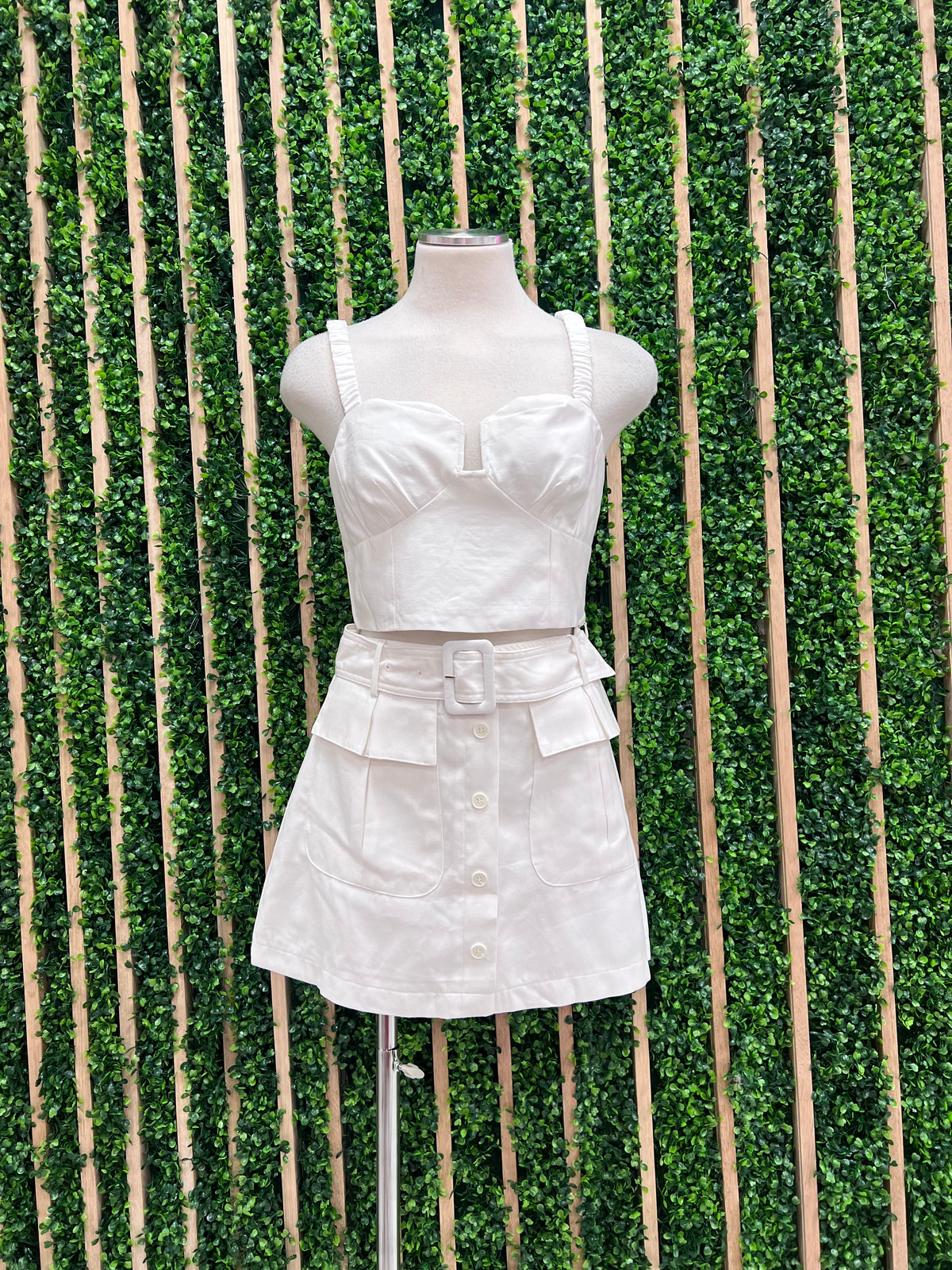 White Bustier Cropped Top