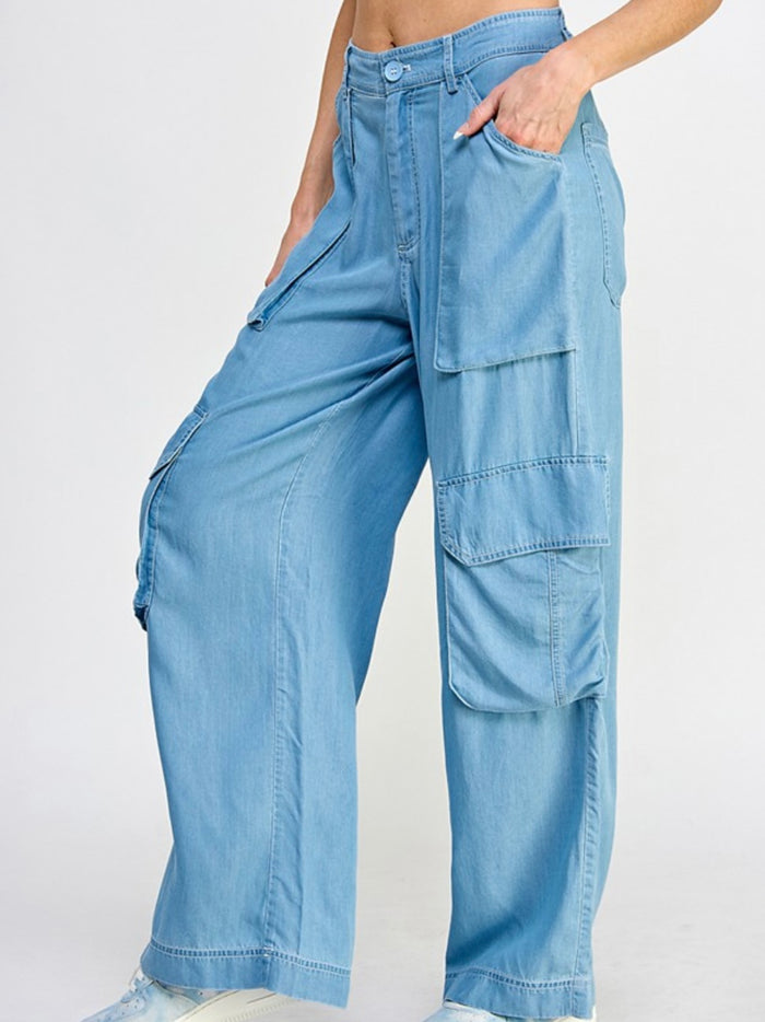 Mid Waist Tencel Pants