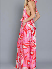 Coral Pink Swirl Jumpsuit