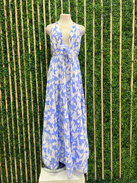 Beatiful Blue White Tiered Maxi