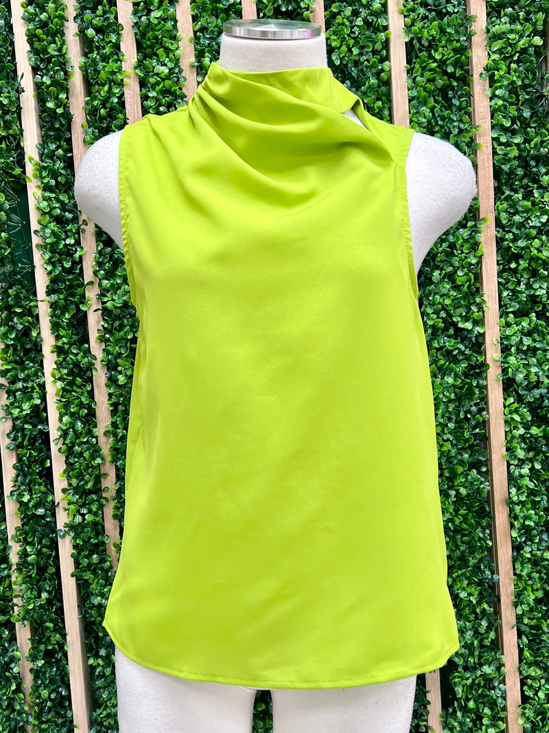 High Neck Front Cutout Top
