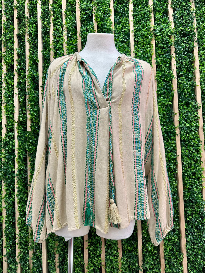 Boho Embroidered Blouse