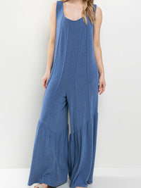 Denim Blue Tiered Jumpsuit
