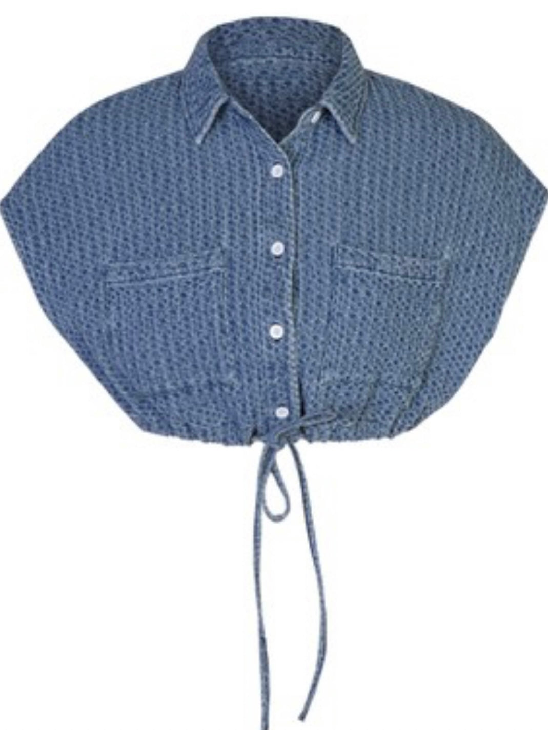 Textured Denim Crop Top
