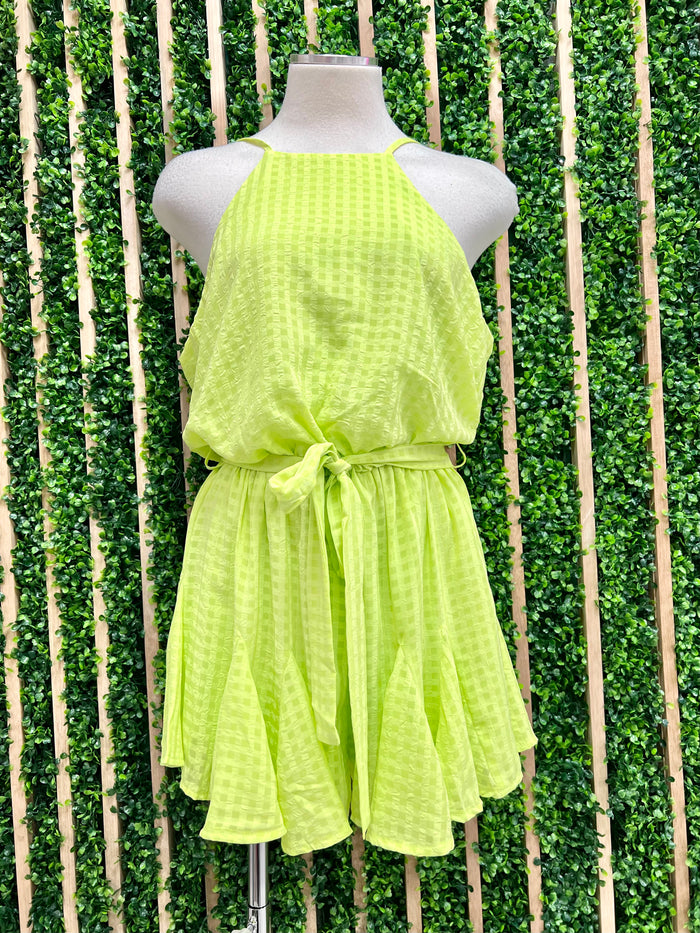 Neon Lime Organza Romper