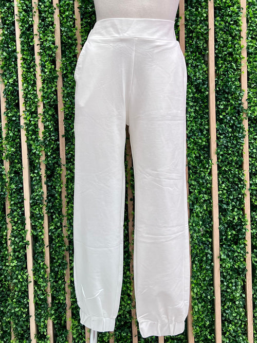 White Casual Chic Jogger