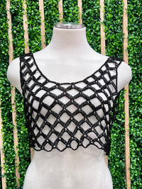 Black Knit Crop Top