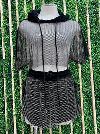 Rhinestone Detail Skort Set