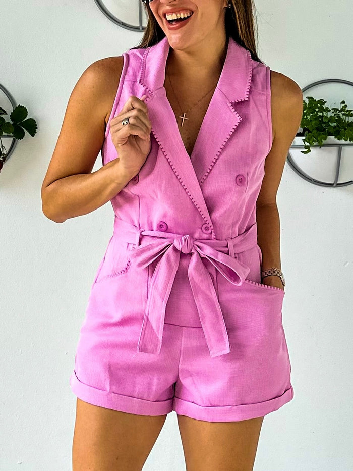 Pink Vest Romper