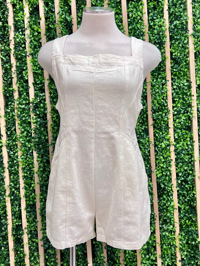 Open Back Denim Romper