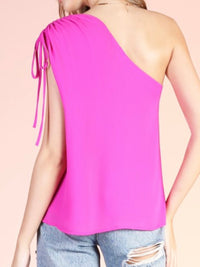 Crinkled Dressy One Shoulder Top