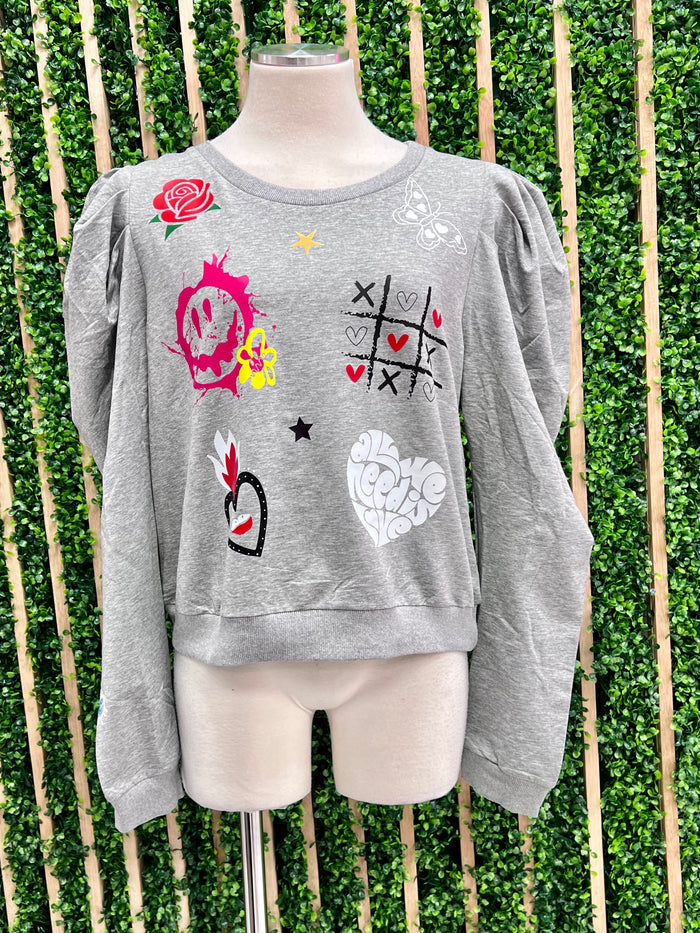 Fun Multi Print Sweater