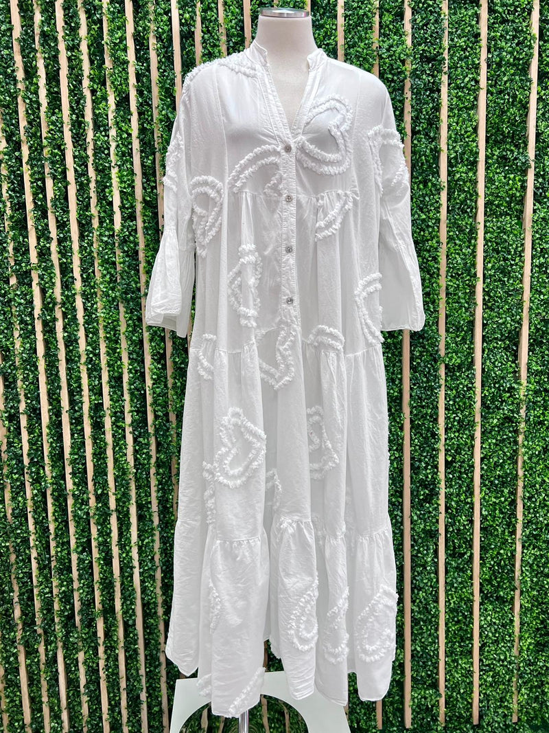 Beautiful Heart Embossed Maxi