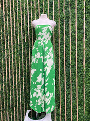Green Floral Strapless Jumpsuit