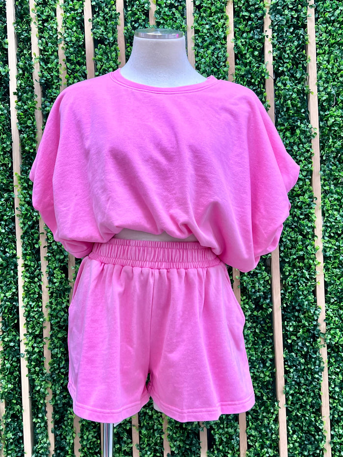 Washed Pink Short Pant Set