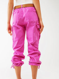 Bright Denim Cargo Joggers