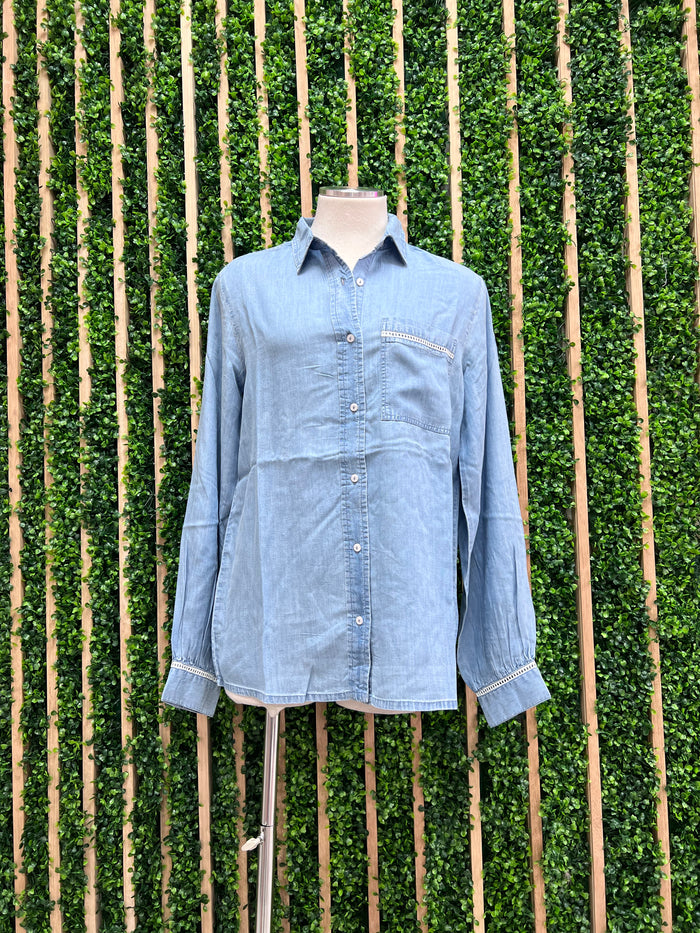 Tencel Crochet Trim Blouse