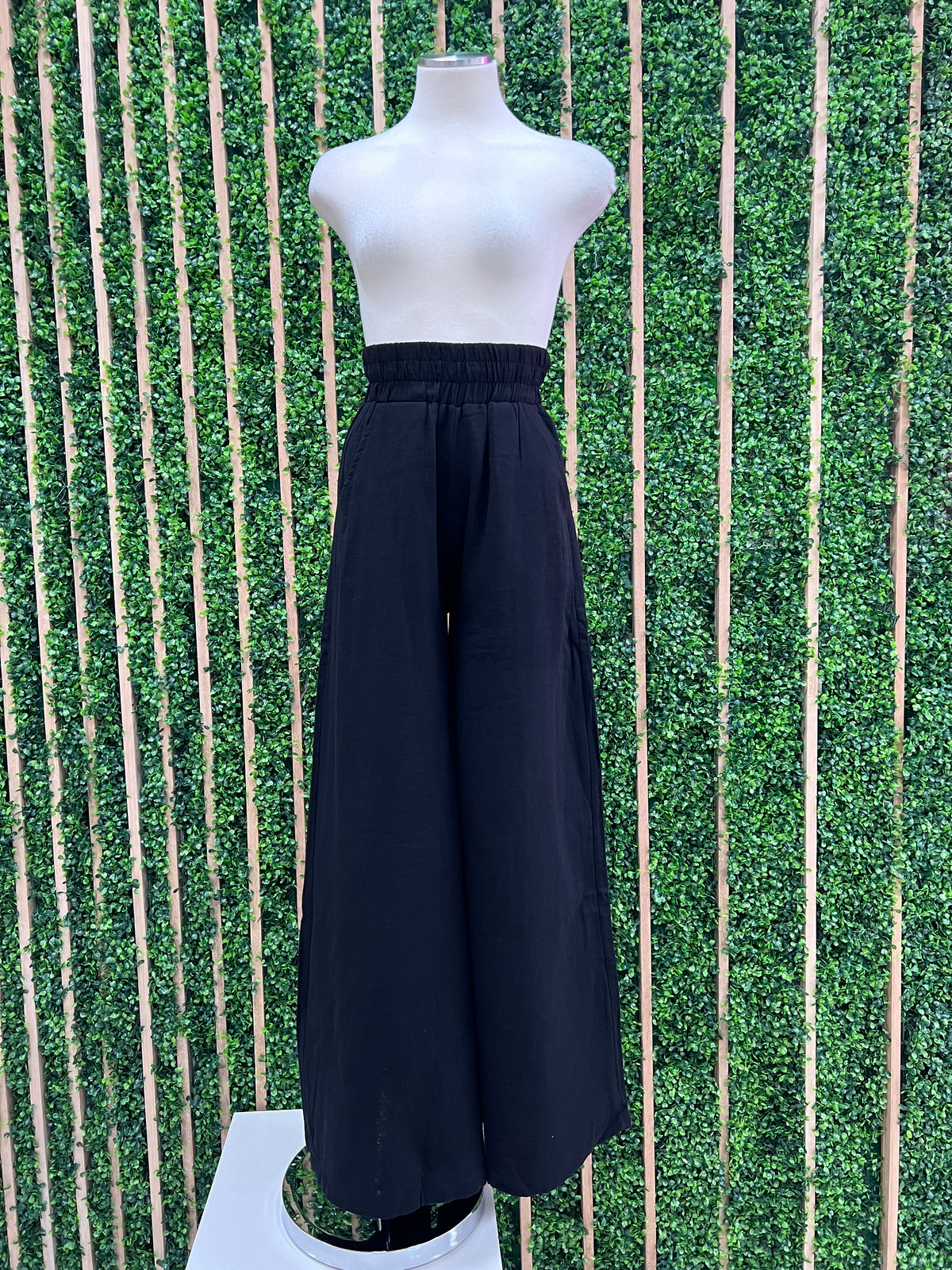 Boho Black High Waist Wide Leg Pant