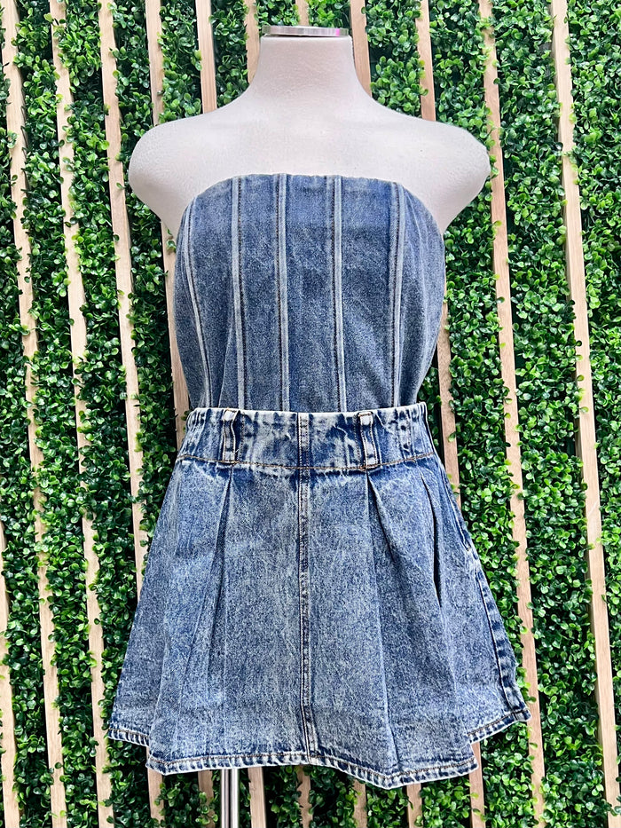 Crop Denim Bustier