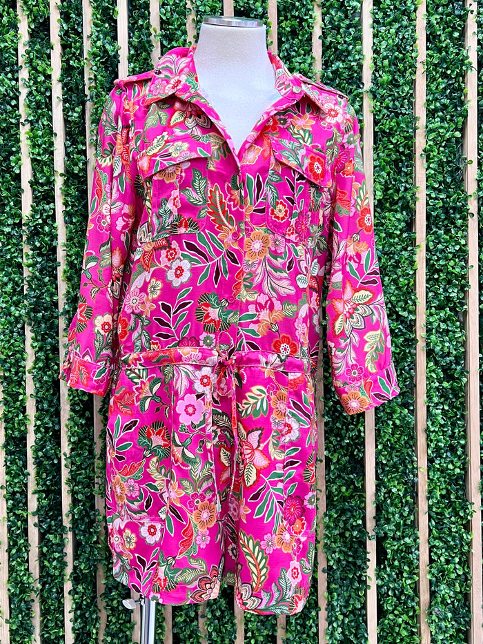 Hot Pink Floral Romper