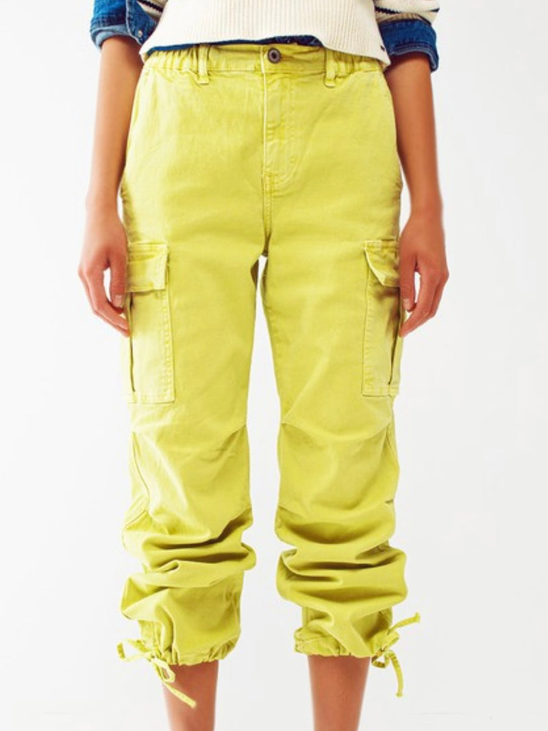 Bright Denim Cargo Joggers