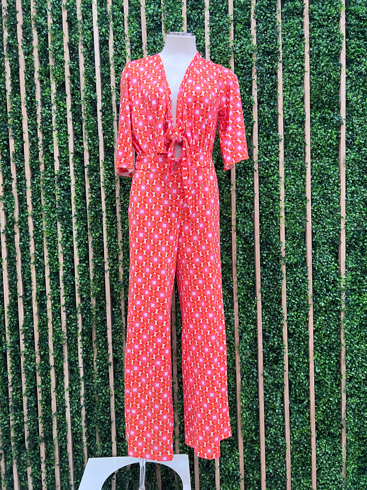 Exquisite Orange Pink Geo Jumpsuit