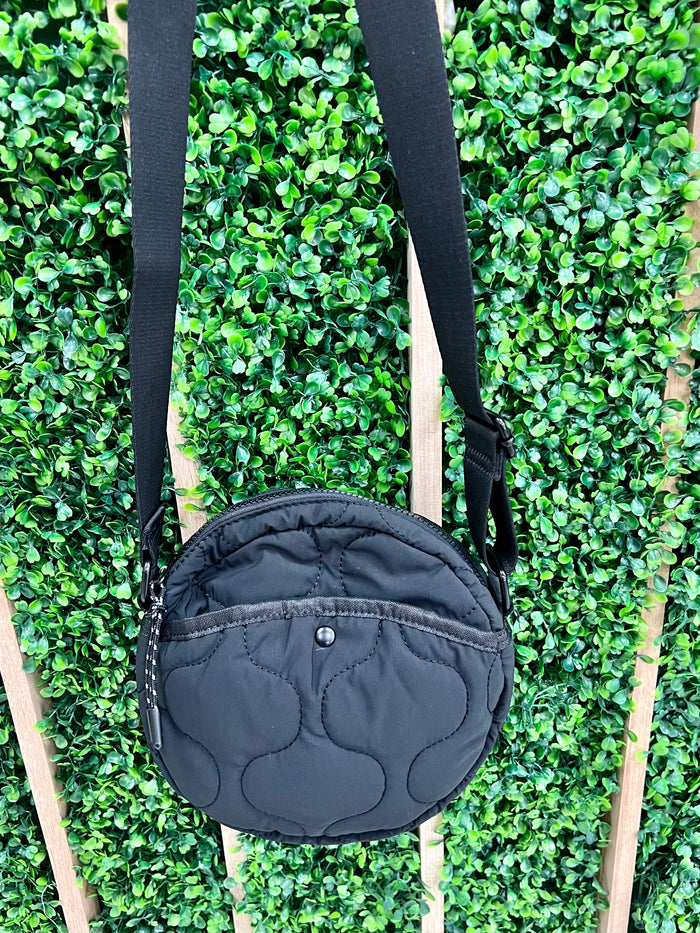 Black Hourglass QUilted Circle Bag