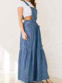 Tiered Overall Denim Jumpsuit