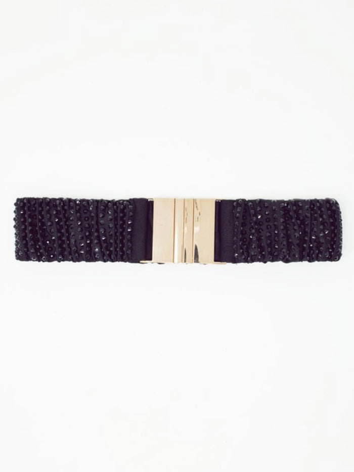 Black Crystals Elastic Belt