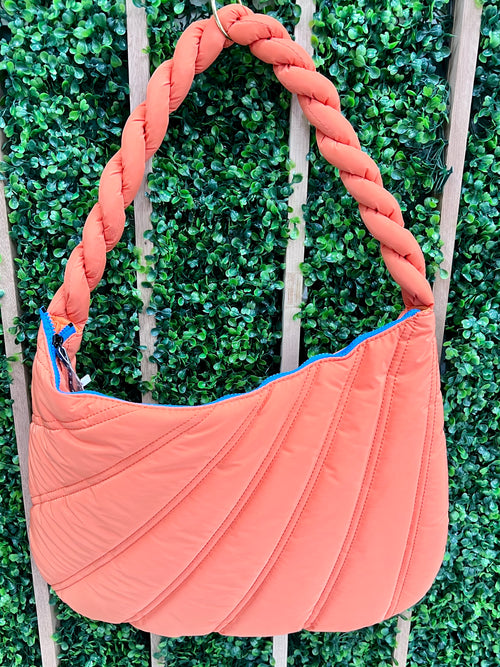 Orange Quilted Hobo