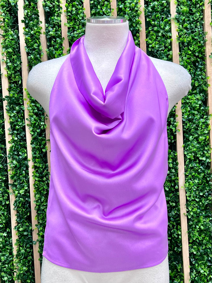 Satin Cowl Neck Top