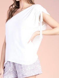 Crinkled Dressy One Shoulder Top