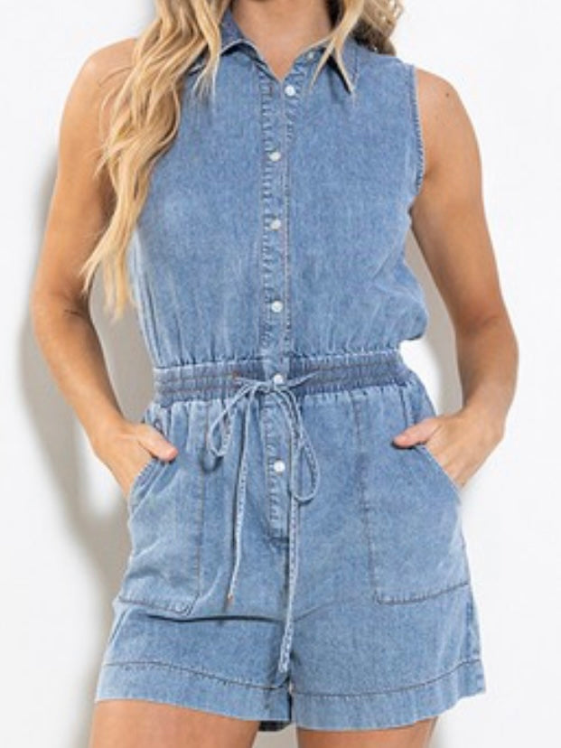 Light Denim Romper