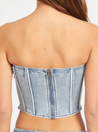Light Denim Strapless Bustier