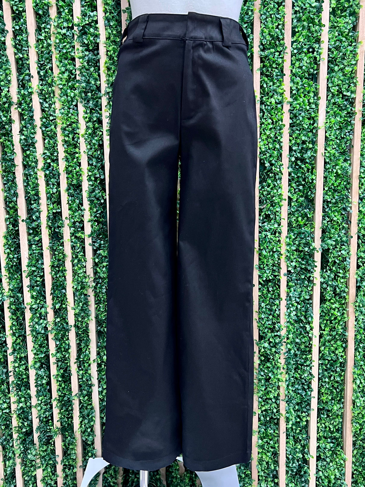 Black High Waist Fitted Wide Leg Pants