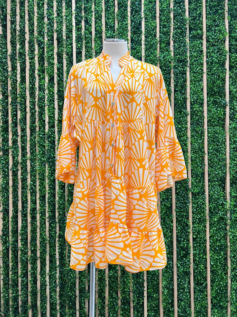 Fun Print Tiered Short Dress